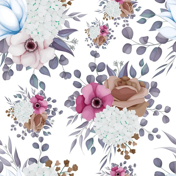 Beautiful Bohemian Seamless Pattern Floral — стоковый вектор