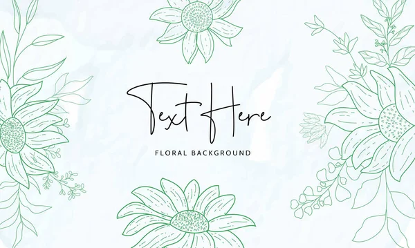 Beautiful Hand Drawing Monoline Floral Background — Vettoriale Stock