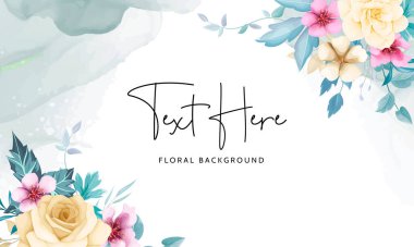 Güzel el çizimi çiçek arkaplan tasarımı