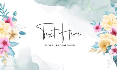 Güzel el çizimi çiçek arkaplan tasarımı