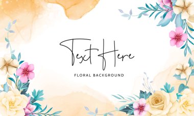 Güzel el çizimi çiçek arkaplan tasarımı