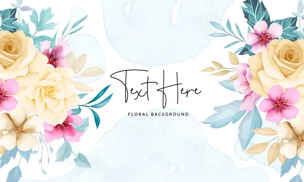 Bonito Mão Desenho Flor Floral Fundo —  Vetores de Stock