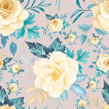 Kusursuz desenli. Çiçekli el çizimi.