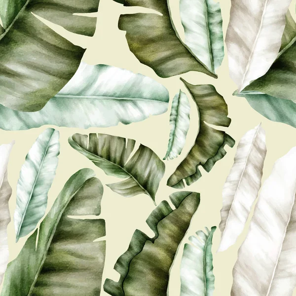 Elegante Nahtlose Muster Tropische Blätter Design — Stockvektor