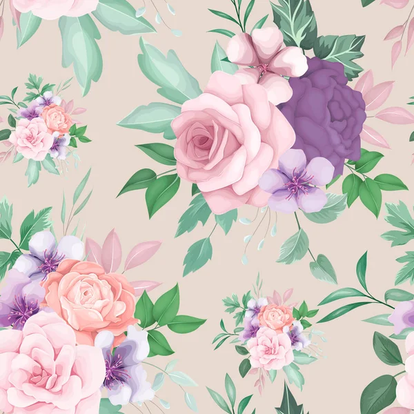 Belle Conception Motif Floral Sans Couture — Image vectorielle