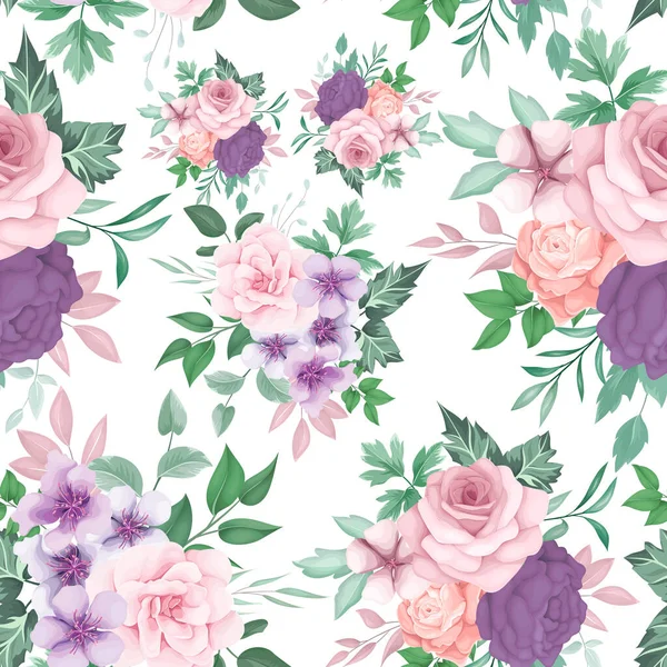 美しい花のシームレスなパターンデザイン — ストックベクタ