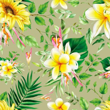 suluboya yaz çiçeksiz desen