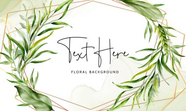 Güzel suluboya yeşillik yaprakları arka planda