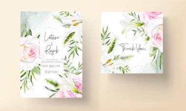 Güzel Çiçek Çelengi Davetiye Şablonu