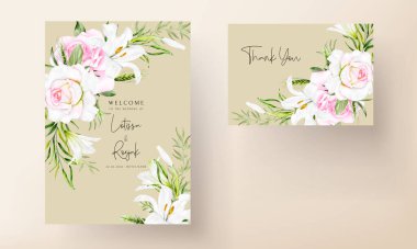 Güzel Çiçek Çelengi Davetiye Şablonu