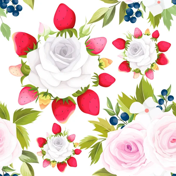 Beautiful Floral Wreath Seamless Pattern — ストックベクタ