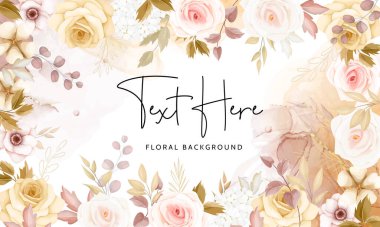 Suluboya el çizimi çiçekler arka plan