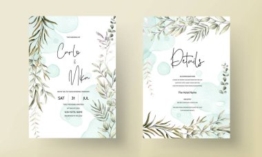 Zarif eli çiçekli klasik düğün davetiyesi.