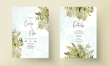 Zarif suluboya davetiye kartı şablonu bırakıyor