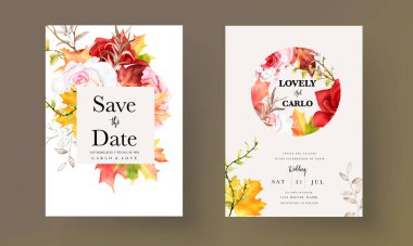 Güzel suluboya çiçek düğün davetiyesi