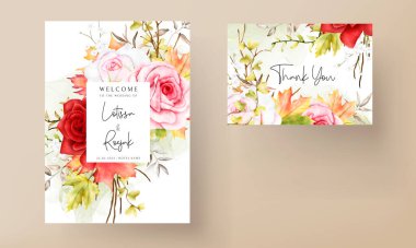 Güzel suluboya çiçek düğün davetiyesi