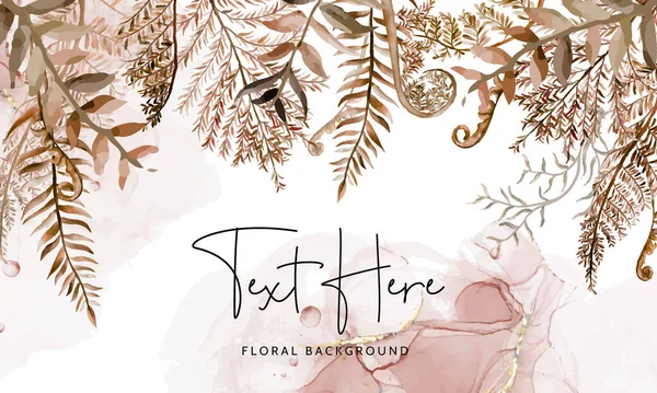 Elegant Hand Drawn Watercolor Leaves Background — Vettoriale Stock