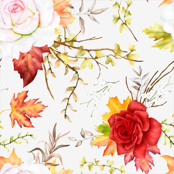 Beautiful Watercolor Floral Seamless Pattern — Stock Vector