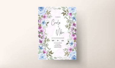 beautiful floral wreath invitation card template