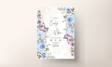beautiful floral wreath invitation card template