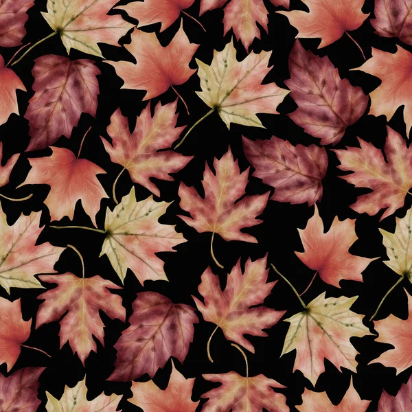 Watercolor Boho Leaves Semaless Pattern Design — Stok Vektör