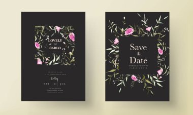elegant wildflower wedding invitation card template