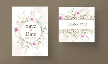 elegant wildflower wedding invitation card template