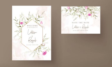 elegant wildflower wedding invitation card template