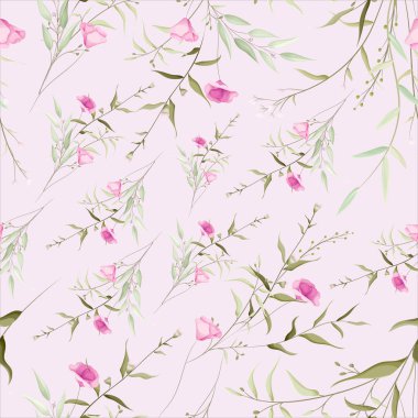 beautiful wild flower seamless pattern