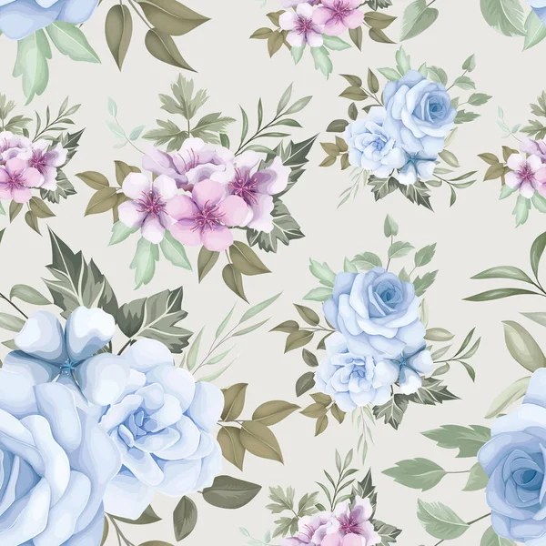 美しい手描き花のシームレスなパターン — ストックベクタ
