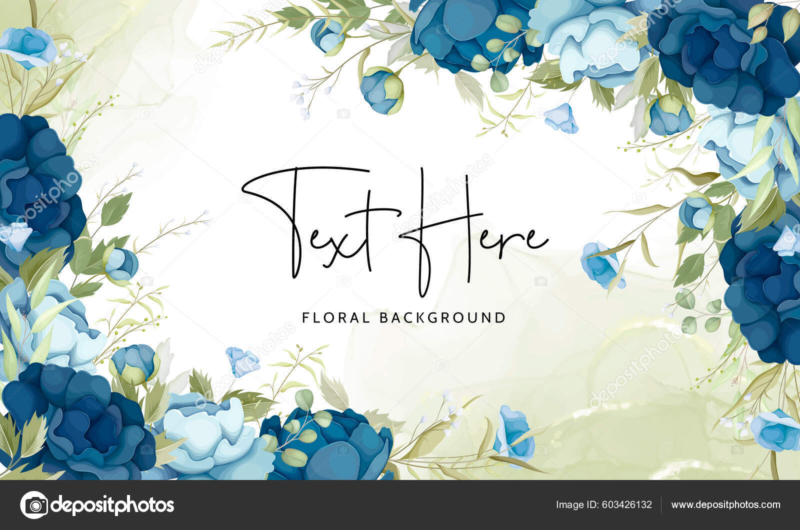 Beautiful Blue Floral Background Design vector, gráfico vectorial © mariadetarosarinda imagen