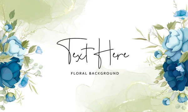 Beautiful Blue Floral Background Design — Vettoriale Stock