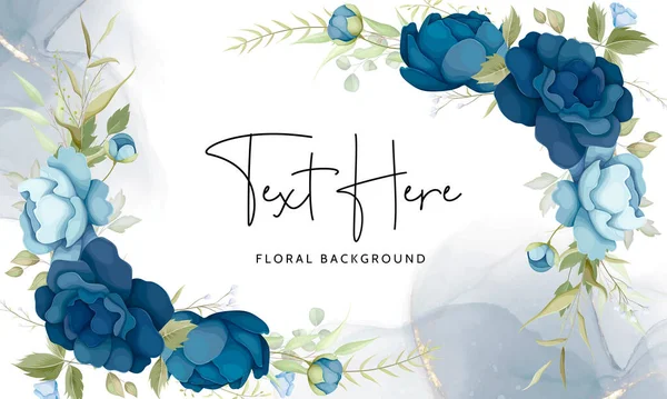 Beautiful Blue Floral Background Design — Wektor stockowy