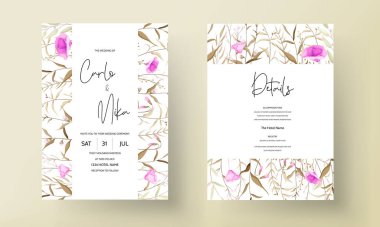 elegant small flower invitation card set