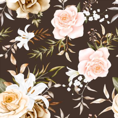 watercolor pretty floral seamless pattern