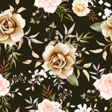 watercolor pretty floral seamless pattern