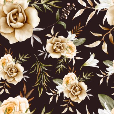 watercolor pretty floral seamless pattern