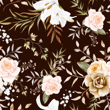 watercolor pretty floral seamless pattern