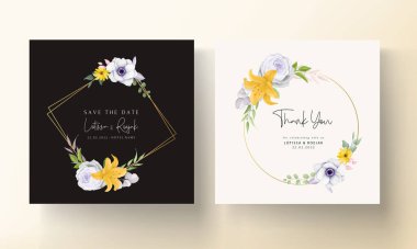 Güzel el çizimi çiçek davetiyesi şablonu