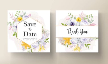 Güzel el çizimi çiçek davetiyesi şablonu