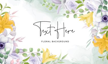 güzel çiçekli arka plan şablonu