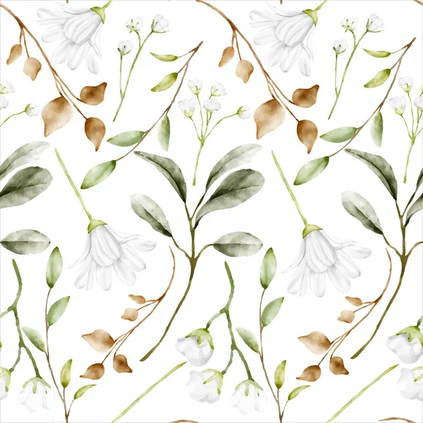 Güzel suluboya papatya çiçeği pürüzsüz desen