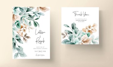 Zarif boho suluboya davetiye kartı şablonu bırakır