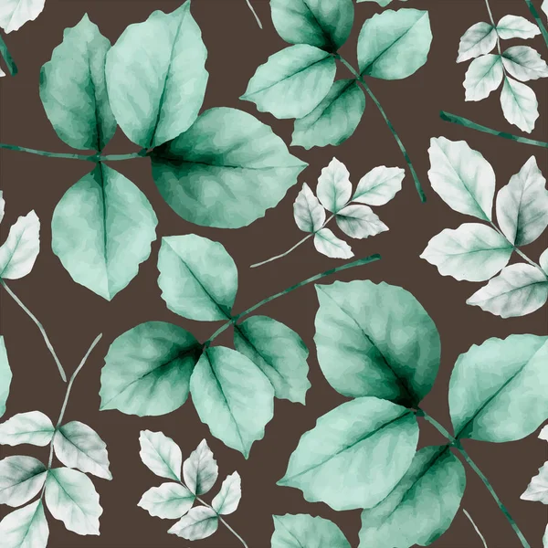 Patrón Sin Costuras Floral Con Hoja Acuarela Elegante — Archivo Imágenes Vectoriales