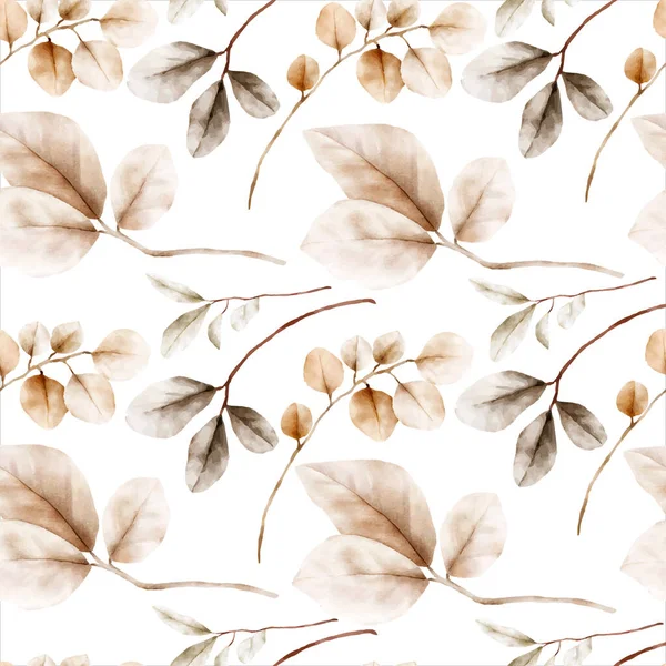 Motif Sans Couture Floral Avec Feuille Aquarelle Élégante — Image vectorielle