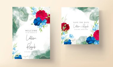 Güzel kestane rengi ve deniz çiçeği düğün davetiyesi