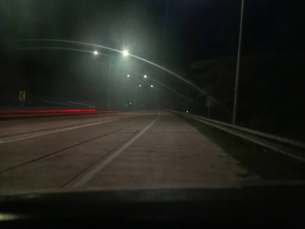 Lonely Night Side Road — Stock Photo, Image