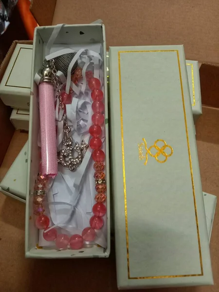 Prayer Beads Pink Box — стоковое фото