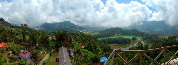 beautiful scenery in Dieng Wonosobo during the day