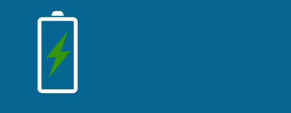 Batterij Pictogram Blauwe Achtergrond — Stockfoto